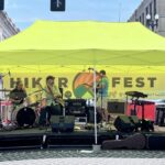 Band performs on stage at Hiker Fest
